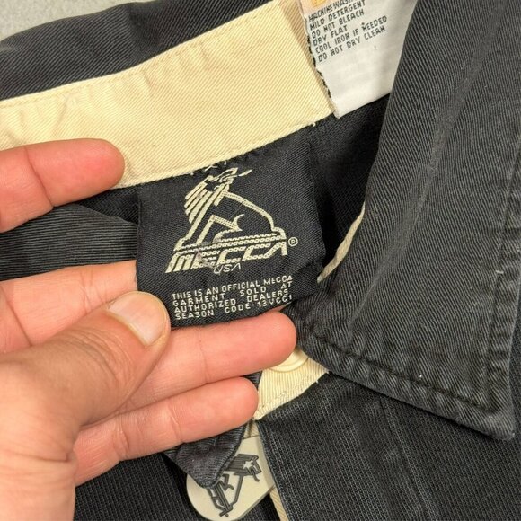 Vintage 00s Y2K MECCA USA Long Sleeve Polo Shirt Faded Black Large - Picture 7 of 9